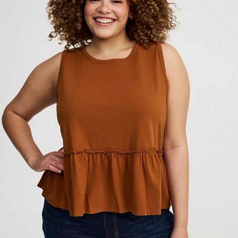 Torrid Cotton Crew Babydoll Tank - Size 0